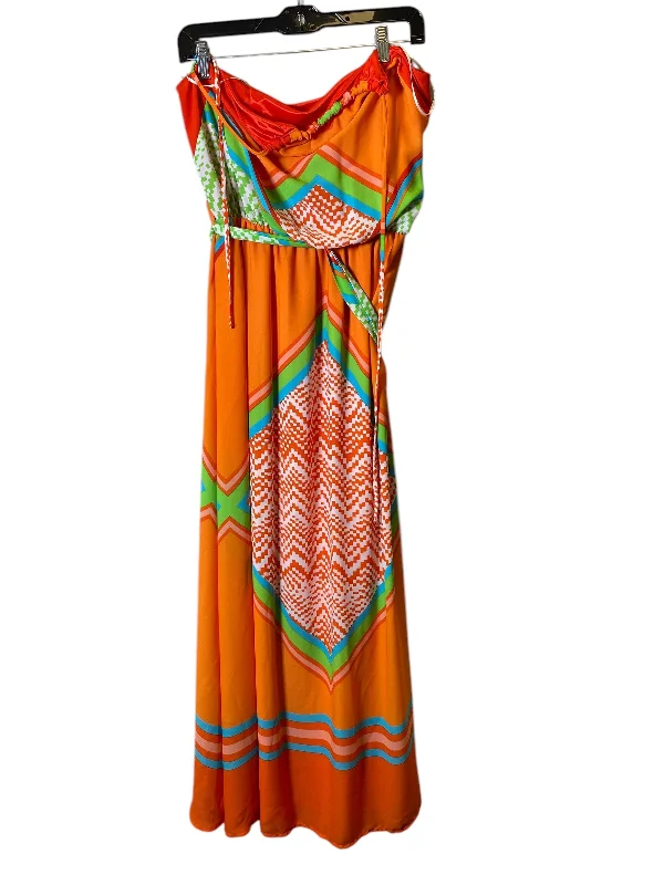 Dress Casual Maxi By Gibson And Latimer In Orange, Size: L